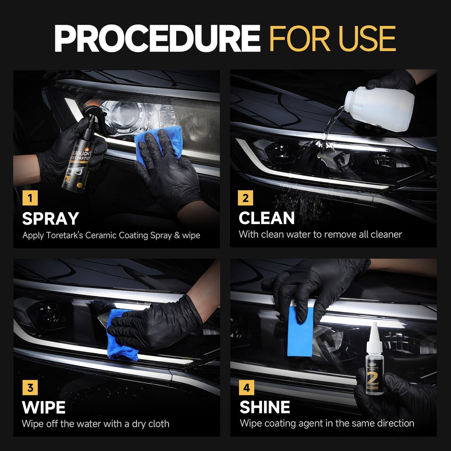 Car Restore Protect Headlight Restoration Kit