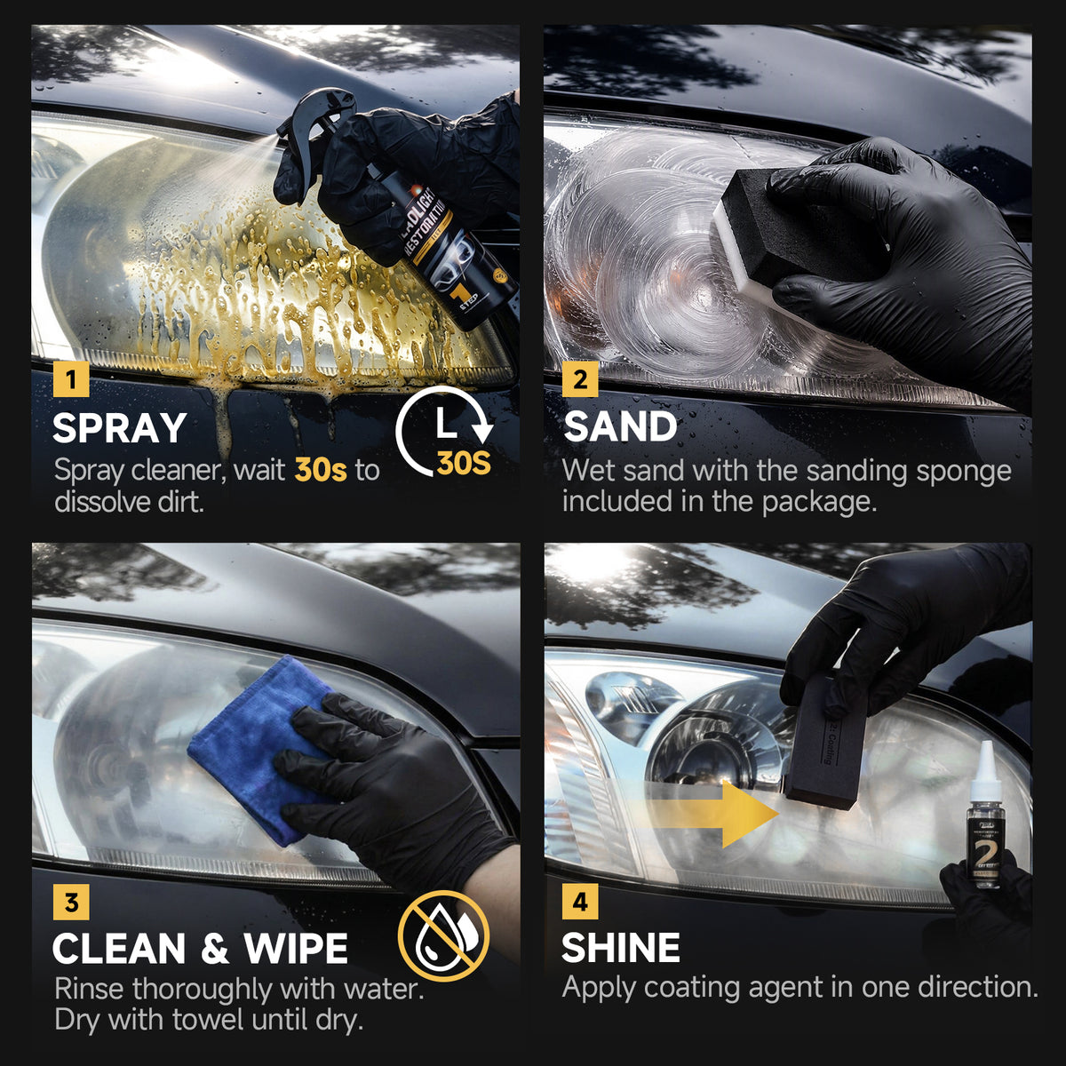 Car Restore Protect Headlight Restoration Kit